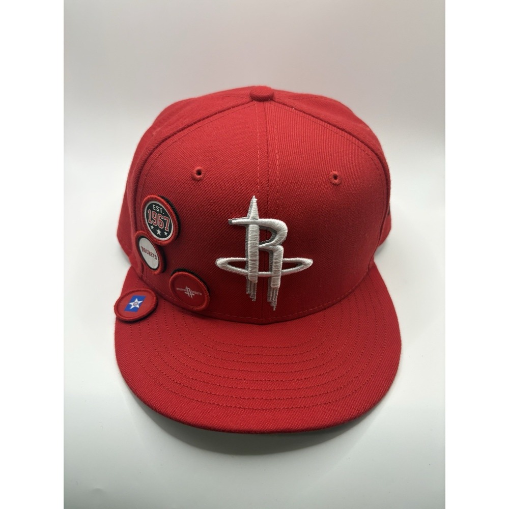 New Era 9FIFTY Houston Rockets Snapback Hat Red NBA Removable Patch Cap OSFM